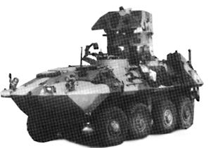 Trident Miniatures 90011 HO Scale Military - United States Marine Corps (Modern) - Light Armored Vehicles (LAV) -- LAV-AT Anti-Tank Reconnaissance with TOW Missile Launcher (green)