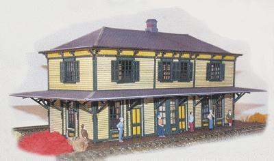 The N Scale Architect 10013 N Scale Central Of New Jersey Standard 2-Story Station -- Kit - 5 x 3 x 3" 12.7 x 7.6 x 7.6cm