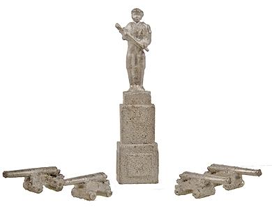 The N Scale Architect 20048 N Scale Hero's Park Monument -- With 4 Cannons