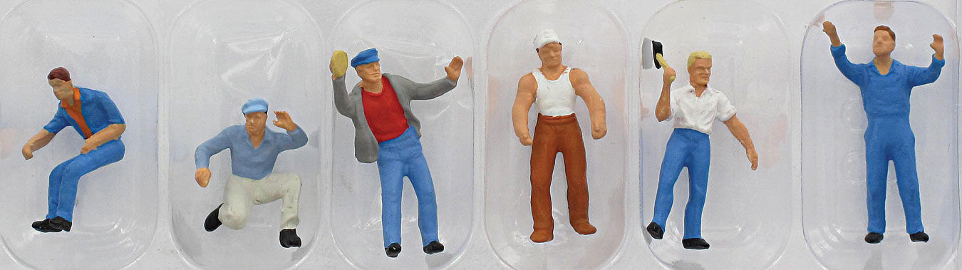 Preiser 1010582 HO Scale Truck Loading Crew -- pkg(6)