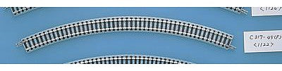 TomyTec 1122 N Scale Curve Track C317-45 - Fine Track -- 12-1/2" 317mm Radius, 45 Degree Sections pkg(2)
