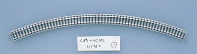 TomyTec 1128 N Scale Curve Track C391-45 - Fine Track -- 15-3/8" 391mm Radius, 45 Degree Sections pkg(2)