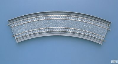 TomyTec 1162 N Scale Curved Double Track DC391-354 - Fine Track -- 15-3/8 & 13-15/16" 391 & 354mm Radius, 45 Degree Sections pkg(2)