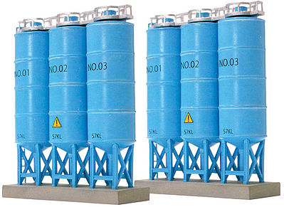 TomyTec 257516 N Scale Triple Upright Bulk Tanks