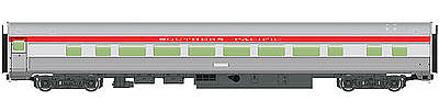 Walthers Mainline 30007 HO Scale 85' Budd Large-Window Coach - Ready to Run -- Southern Pacific (silver, red)