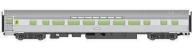 Walthers Mainline 30012 HO Scale 85' Budd Large-Window Coach - Ready to Run -- Southern Railway (silver)