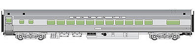 Walthers Mainline 30202 HO Scale 85' Budd Small-Window Coach - Ready to Run -- Santa Fe (silver)
