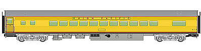Walthers Mainline 30204 HO Scale 85' Budd Small-Window Coach - Ready to Run -- Union Pacific(R) (Armour Yellow, gray)