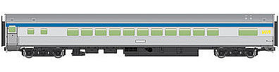 Walthers Mainline 30205 HO Scale 85' Budd Small-Window Coach - Ready to Run -- Via Rail Canada (silver, blue, yellow)