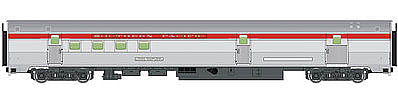 Walthers Mainline 30307 HO Scale 85' Budd Baggage-Railway Post Office - Ready To Run -- Southern Pacific(TM) (silver, red)