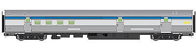 Walthers Mainline 30309 HO Scale 85' Budd Baggage-Railway Post Office - Ready To Run -- Via Rail Canada (silver, blue, yellow)