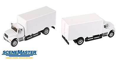 Walthers Scenemaster 11290 HO Scale International(R) 4900 Single-Axle Box Van - Assembled -- White Cab & Box