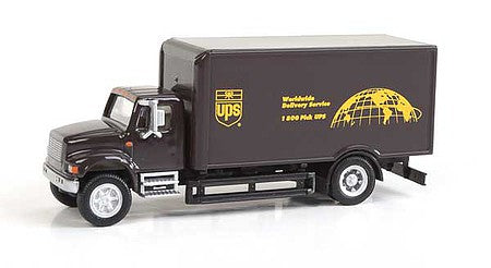 Walthers Scenemaster 11293 HO Scale International(R) 4900 Single-Axle Box Van - Assembled -- United Parcel Service (Bow Tie Shield Logo; brown, yellow)