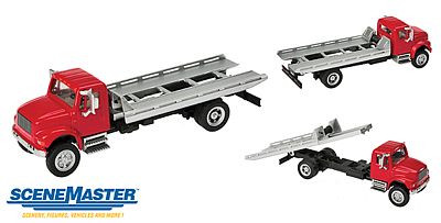 Walthers Scenemaster 11591 HO Scale International(R) 4900 Roll-On/Roll-Off Flatbed - Assembled -- Red