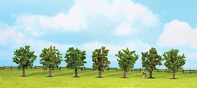 Walthers Scenemaster 949-1162 HO Scale Fruit Trees pkg(7) -- 3-1/8" 8cm w/Flat Base