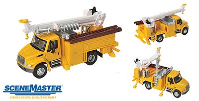 Walthers Scenemaster 11732 HO Scale International(R) 4300 Utility Truck w/Drill - Assembled -- Yellow