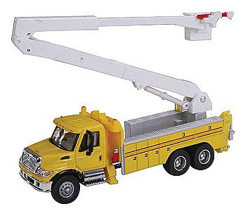 Walthers Scenemaster 11752 HO Scale International(R) 7600 Utility Truck w/Bucket Lift - Assembled -- Yellow