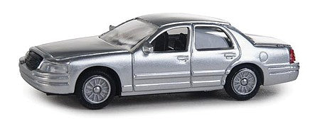Walthers Scenemaster 949-12023 HO Scale Ford(R) Crown Victoria Police Interceptor -- Unmarked Unit (silver, no lights)
