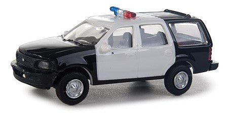Walthers Scenemaster 949-12041 HO Scale Ford(R) Expedition Special Service Vehicle (SSV) -- Police, Sheriff & Highway Patrol decals (black, white doors, nonworking ligh