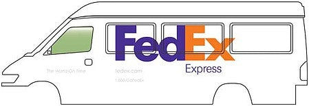 Walthers Scenemaster 12203 HO Scale Delivery Van - Assembled -- FedEx Express (white, purple, orange)