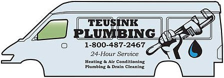 Walthers Scenemaster 12207 HO Scale Service Van - Assembled -- Teusink Plumbing (light blue, black)