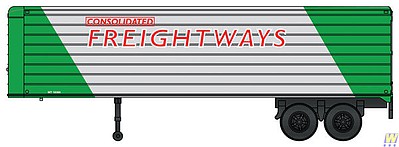 Walthers Scenemaster 949-2414 HO Scale 35' Fluted-Side Trailer 2-Pack - Assembled -- Consolidated Freightways