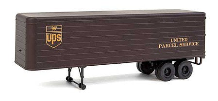 Walthers Scenemaster 2428 HO Scale 35' Fluted-Side Trailer 2-Pack - Assembled -- United Parcel Service (1950s - 1960s brown, gold, Bowtie logo)