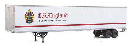 Walthers Scenemaster 949-2451 HO Scale 53' Stoughton Trailer 2-Pack - Assembled -- C.R. England (white, red)