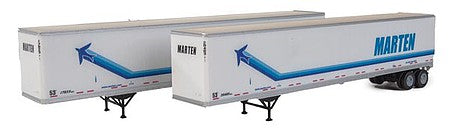 Walthers Scenemaster 2465 HO Scale 53' Stoughton Trailer 2-Pack - Assembled -- Marten (white, blue)