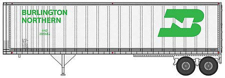 Walthers Scenemaster 949-2510 HO Scale 40' Trailmobile Trailer 2-Pack - Assembled -- Burlington Northern (white, Cascade Green, Large BN Logo)