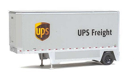 Walthers Scenemaster 2551 HO Scale 26' Drop-Floor Trailer 2-Pack - Assembled -- United Parcel Service (Modern Shield Logo; gray, brown, yellow)