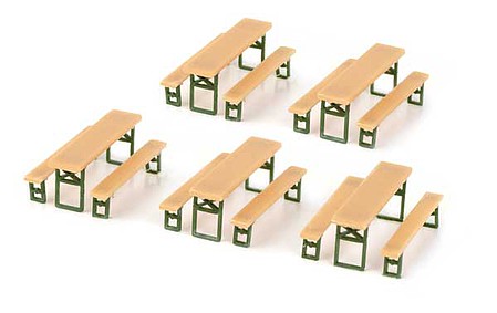 Walthers Scenemaster 4190 HO Scale Picnic Tables -- Kit pkg(5)