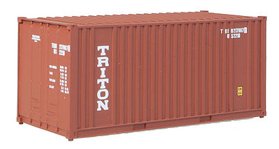 Walthers Scenemaster 8004 HO Scale 20' Corrugated Container with Flat Panel - Assembled -- Triton (brown, white)