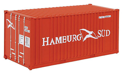 Walthers Scenemaster 8006 HO Scale 20' Corrugated Container with Flat Panel - Assembled -- Hamburg Sud