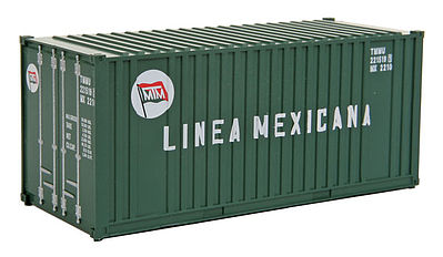 Walthers Scenemaster 8008 HO Scale 20' Corrugated Container with Flat Panel - Assembled -- Linea Mexicana