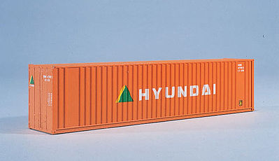 Walthers Scenemaster 8207 HO Scale 40' Hi Cube Corrugated Container w/Flat Roof - Assembled -- Hyundai