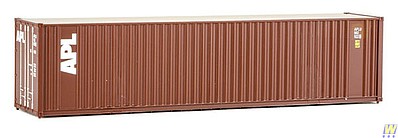 Walthers Scenemaster 8213 HO Scale 40' Hi-Cube Corrugated Container w/Flat Roof - Assembled -- American President Lines (brown, white)