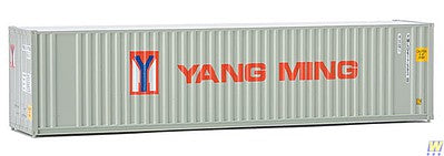 Walthers Scenemaster 8221 HO Scale 40' Hi-Cube Corrugated Container w/Flat Roof - Assembled -- Yang Ming (gray, red, blue)