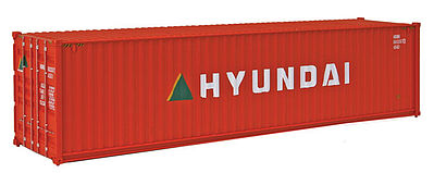 Walthers Scenemaster 949-8253 HO Scale 40' Hi Cube Corrugated Side Container - Assembled -- Hyundai (orange, white, green, yellow)