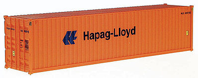 Walthers Scenemaster 8254 HO Scale 40' Hi Cube Corrugated Side Container - Assembled -- Hapag-Lloyd (orange, blue)