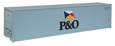 Walthers Scenemaster 8354 HO Scale 40' Hi Cube Smooth Side Reefer Container - Assembled -- Pacific & Orient (gray, black; Flag Logo)