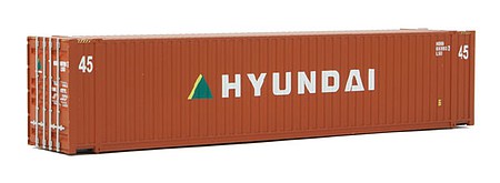 Walthers Scenemaster 949-8562 HO Scale 45' CIMC Container - Assembled -- Hyundai (orange, white)