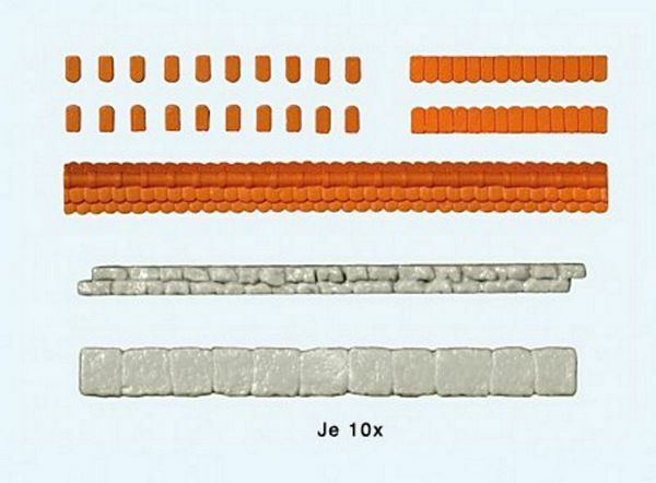 Preiser 18218 HO Scale Parapet Weathering Tiles -- For Quarrystone Walls