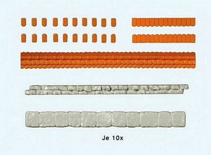 Preiser 18218 HO Scale Parapet Weathering Tiles -- For Quarrystone Walls