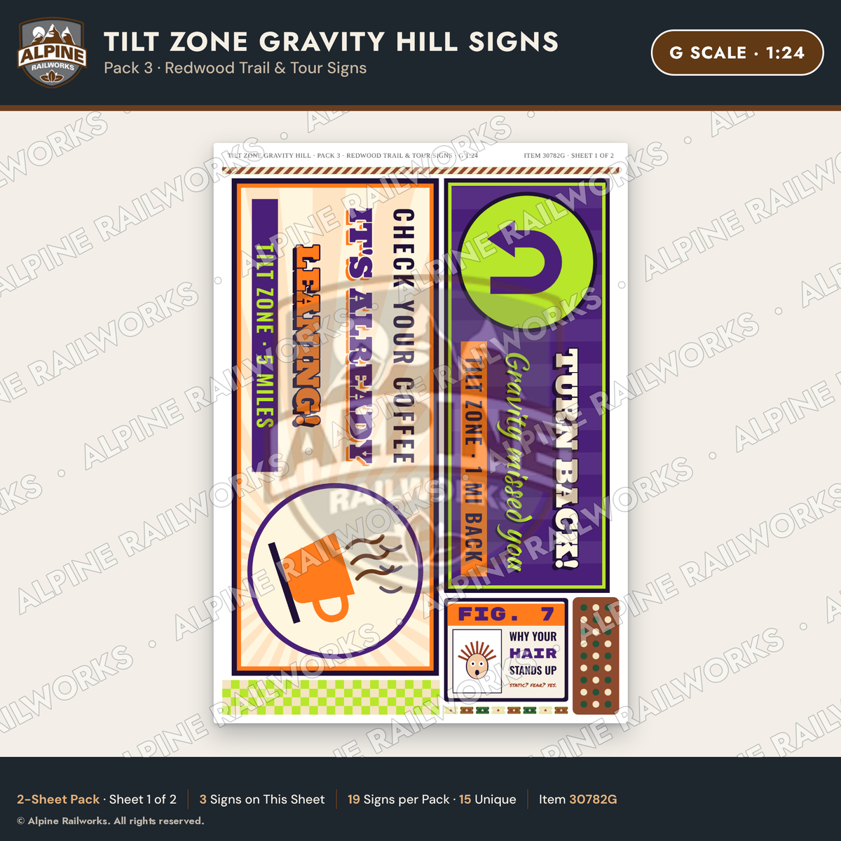 Alpine Railworks 30782G G Scale Roadside Signs - Mystery Spot