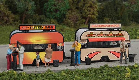 Walthers SceneMaster 949-2904 HO Scale BBQ and Taco Food Trailers -- Kit