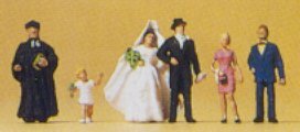 Preiser 79057 N Scale Wedding Group -- Protestant pkg(6)