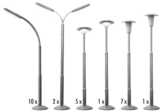Faller 180538 HO Scale Street Lamp Set, 26 Non-Working Lamps