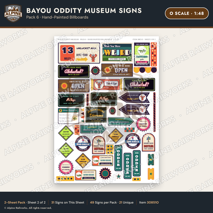 Alpine Railworks 30851O O Scale Roadside Signs - Oddity Museum