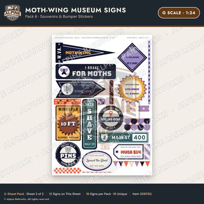 Alpine Railworks 30875G G Scale Roadside Signs - Mothman Museum